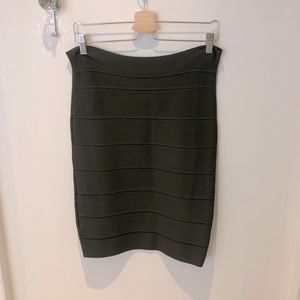 Olive Green Bandage Stretchy Pencil Skirt